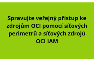 Spravujte veřejný přístup ke zdrojům OCI pomocí síťových perimetrů a síťových zdrojů OCI IAM
