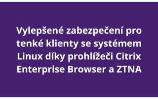 Vylepšené zabezpečení pro tenké klienty se systémem Linux díky prohlížeči Citrix Enterprise Browser a ZTNA