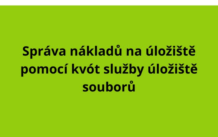 Správa nákladů na úložiště pomocí kvót služby úložiště souborů