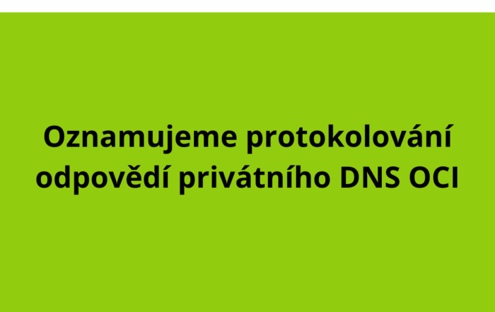 Oznamujeme protokolování odpovědí privátního DNS OCI