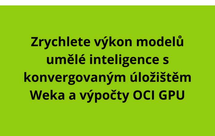 Oracle Cloud Infrastructure (OCI) a WEKA, Zrychlete výkon modelů umělé inteligence s konvergovaným úložištěm Weka a výpočty OCI GPU