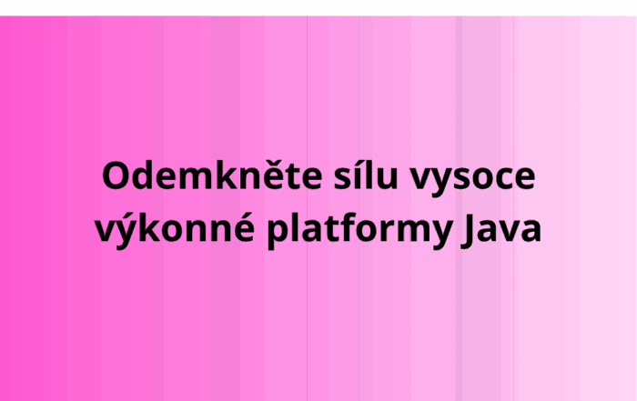Odemkněte sílu vysoce výkonné platformy Java