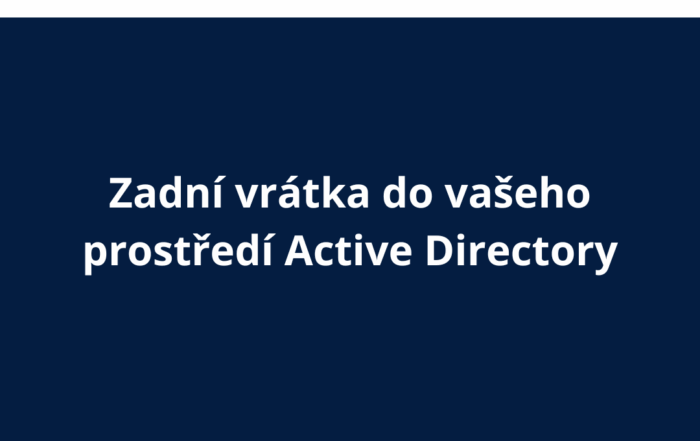 Zadní vrátka do vašeho prostředí Active Directory