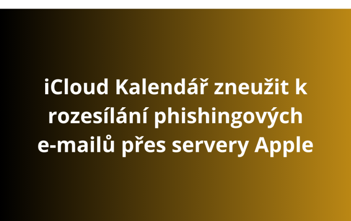iCloud Kalendář zneužit k rozesílání phishingových e-mailů přes servery Apple