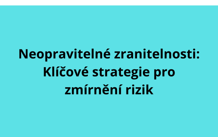 Neopravitelné zranitelnosti: Klíčové strategie pro zmírnění rizik