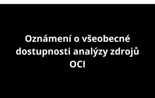 Oznámení o všeobecné dostupnosti analýzy zdrojů OCI