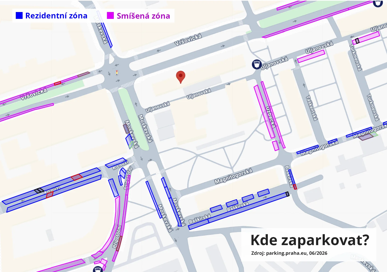 Mapa parkování Solutia